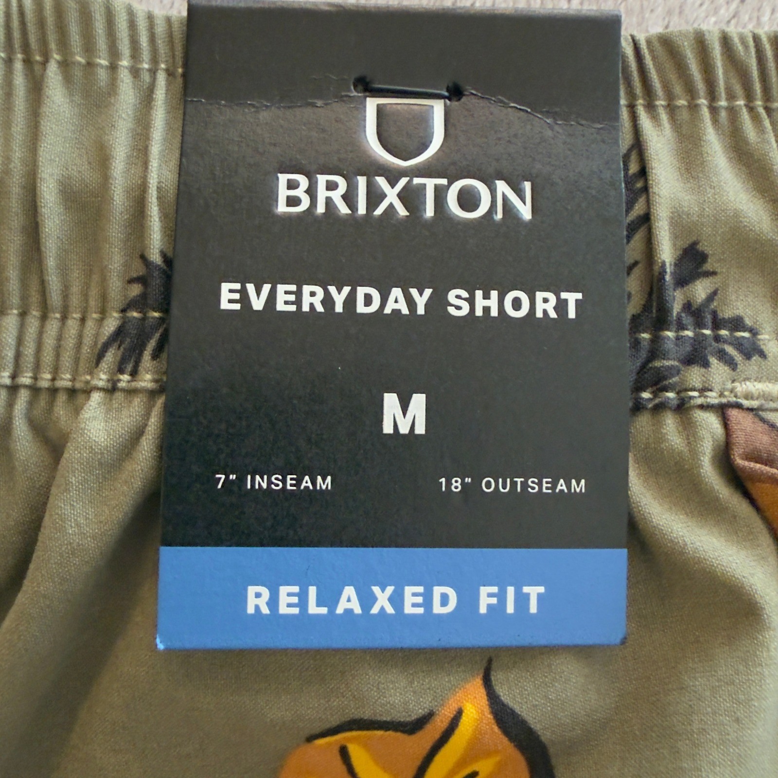 NEW! Brixton Everyday Stretch Hybrid Short Mens Medium Olive Floral Tropical NWT