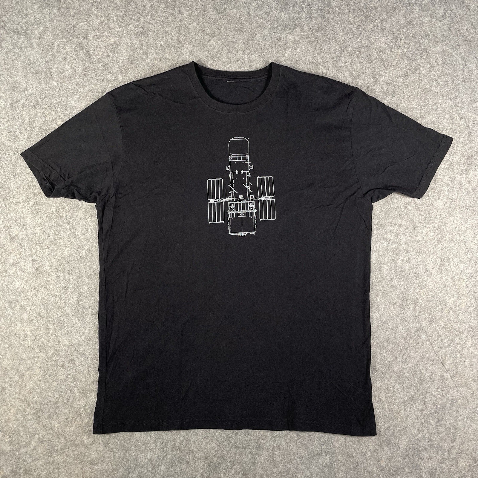 NASA Hubble Space Telescope T-Shirt Mens Large Black Graphic Specs Outline Tee