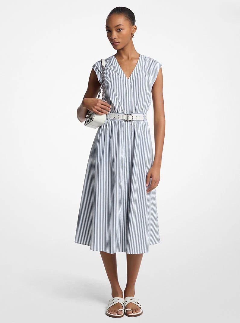 Michael Kors Women’s Cotton Poplin Midi Dress with belt New with Tags!