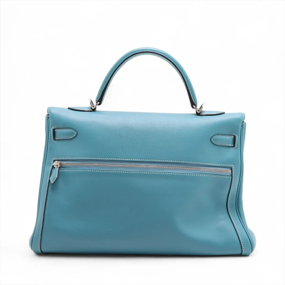 Hermès Kelly lakis 35 Veau Swift Blue Jean Silver Metal Fittings □N:2010