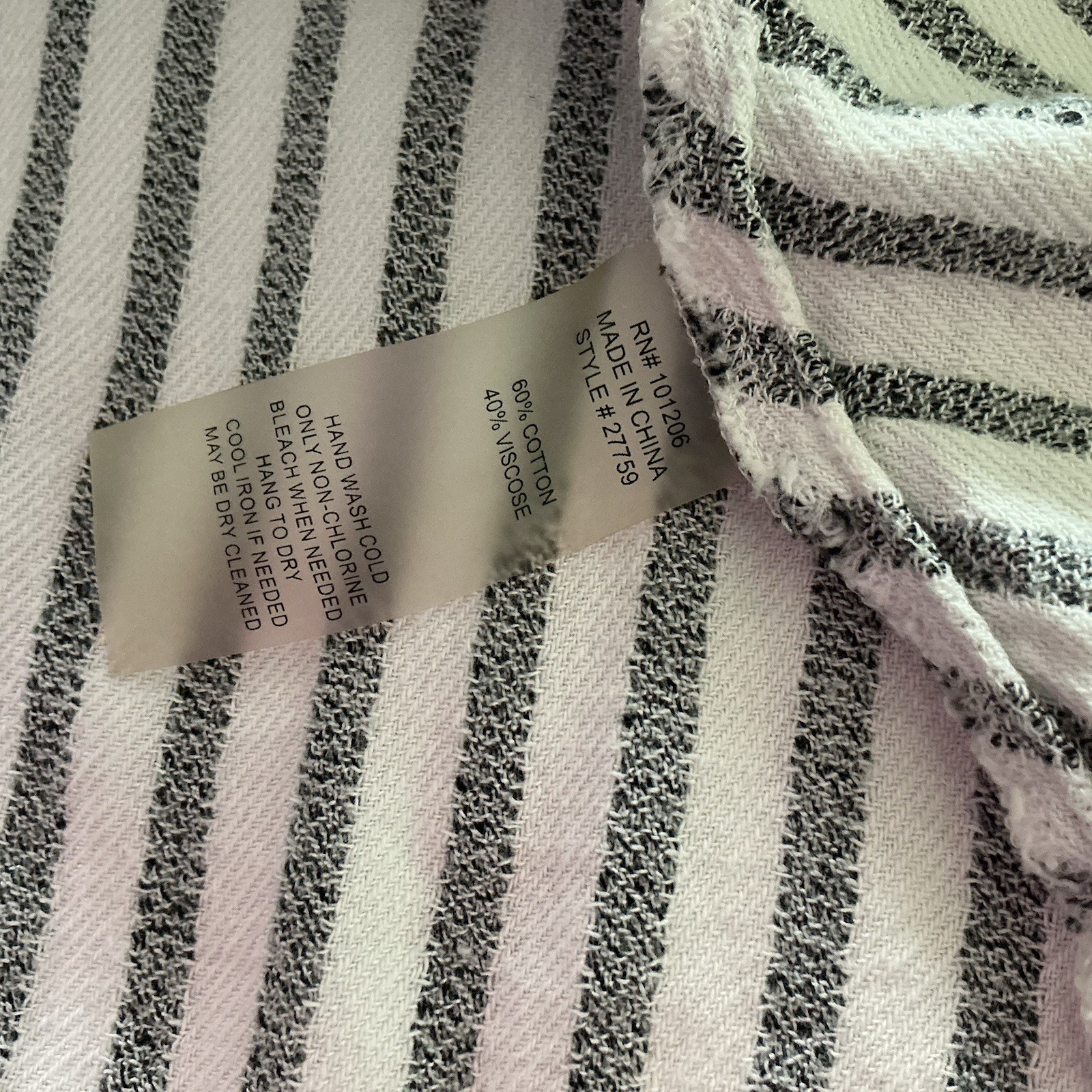 Soft Surroundings Standout Tunic Top Sz M Gray Stripe Lagenlook Flowy Boho Chic