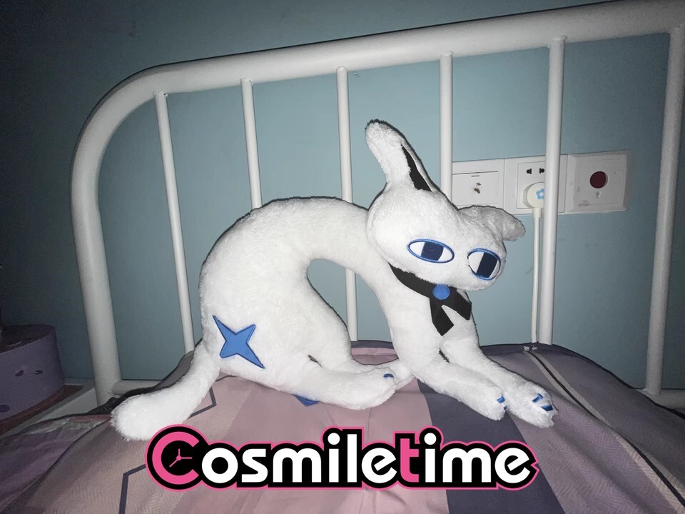 Strange White Cat 30cm Plush Doll Stuffed Pillow Dress Up Cosplay Prop Gift YZ