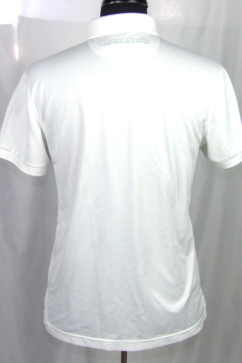 LoudMouth Short Sleeved 100% Polyester White Polo Golf Shirt Men’s Medium