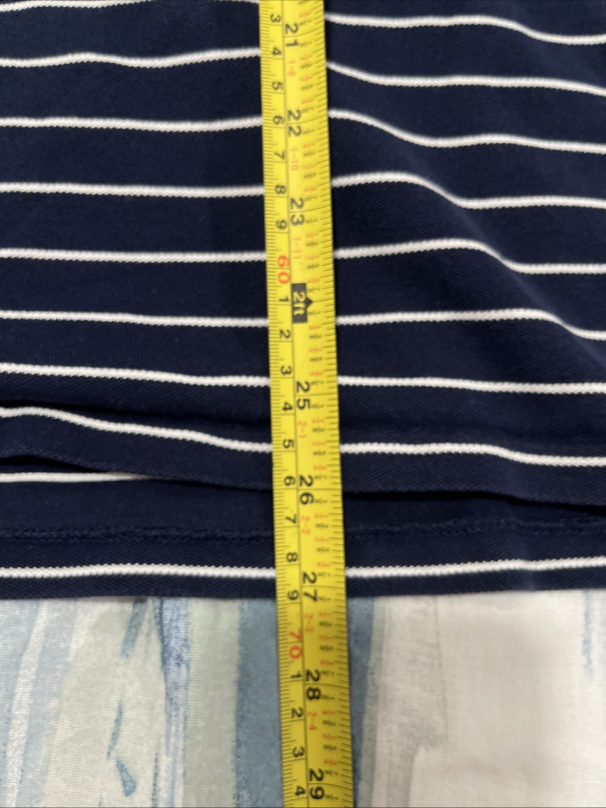 Polo Ralph Lauren Shirt Mens XL Custom Slim Fit Navy Blue White Striped Polo