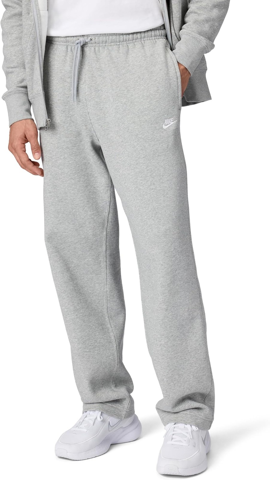 Nike Men’s Club Open Hem Brushed Fleece Pants – Dark Grey Heather/Light Smoke Gr