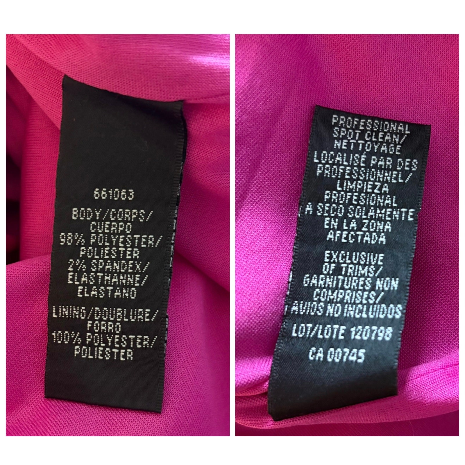Carmen Marc Valvo Infusion Womens Size S/M Fuchsia Knee Length Formal Dress