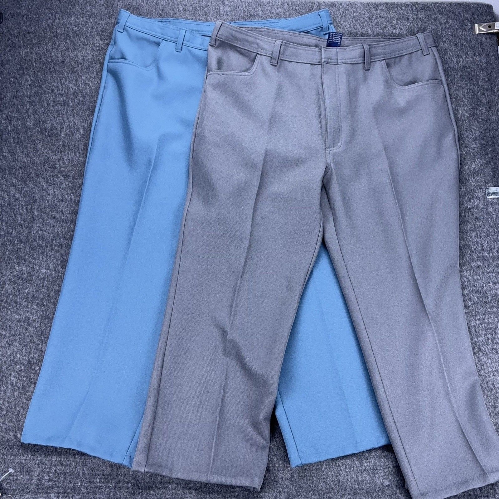 Lot of 2 John Blair Men’s Pants 40S Gray/Blue Polyester Casual Dress Straight
