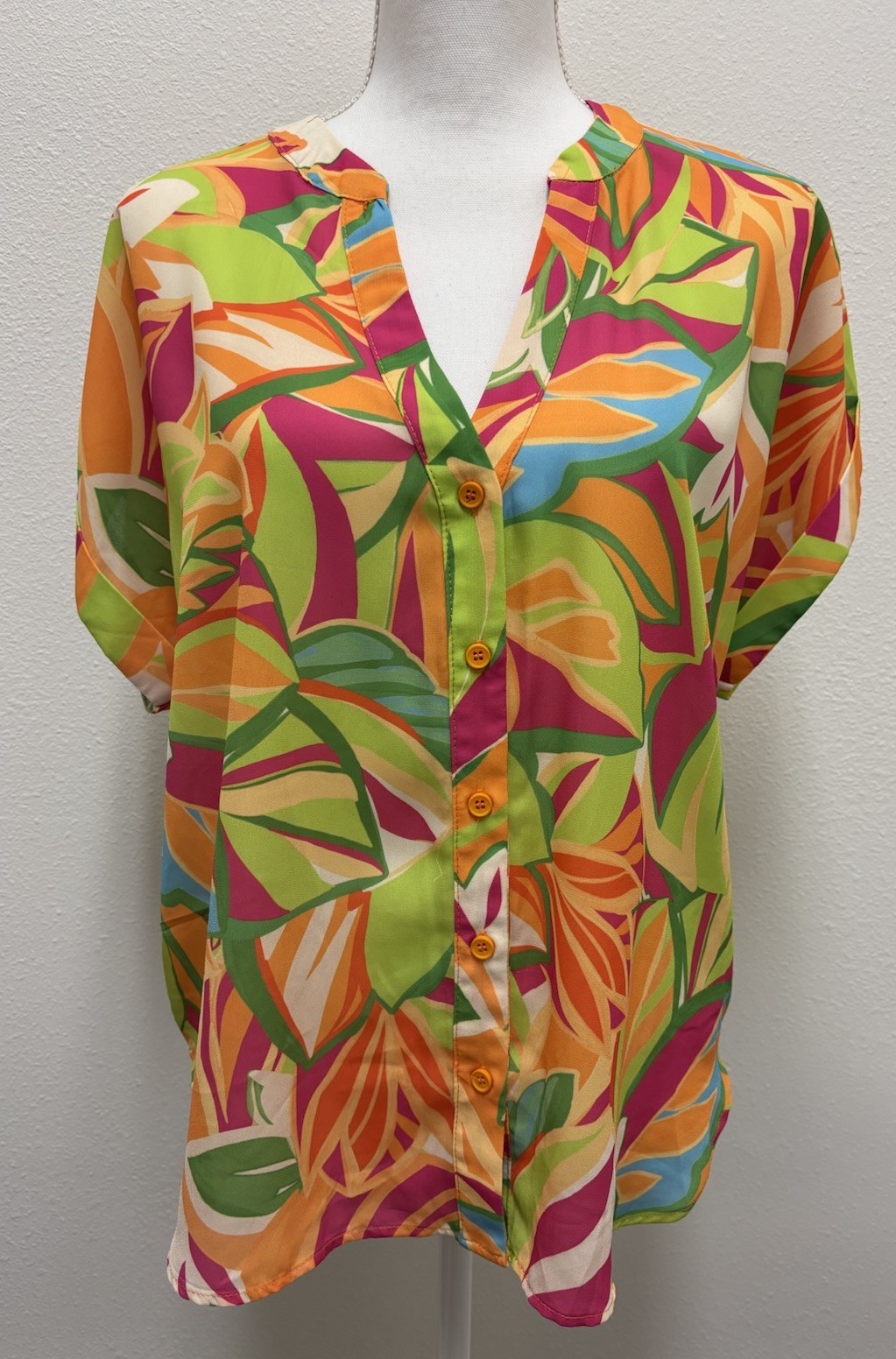 FLYING TOMATO Boutique Tropical Print Top – Small