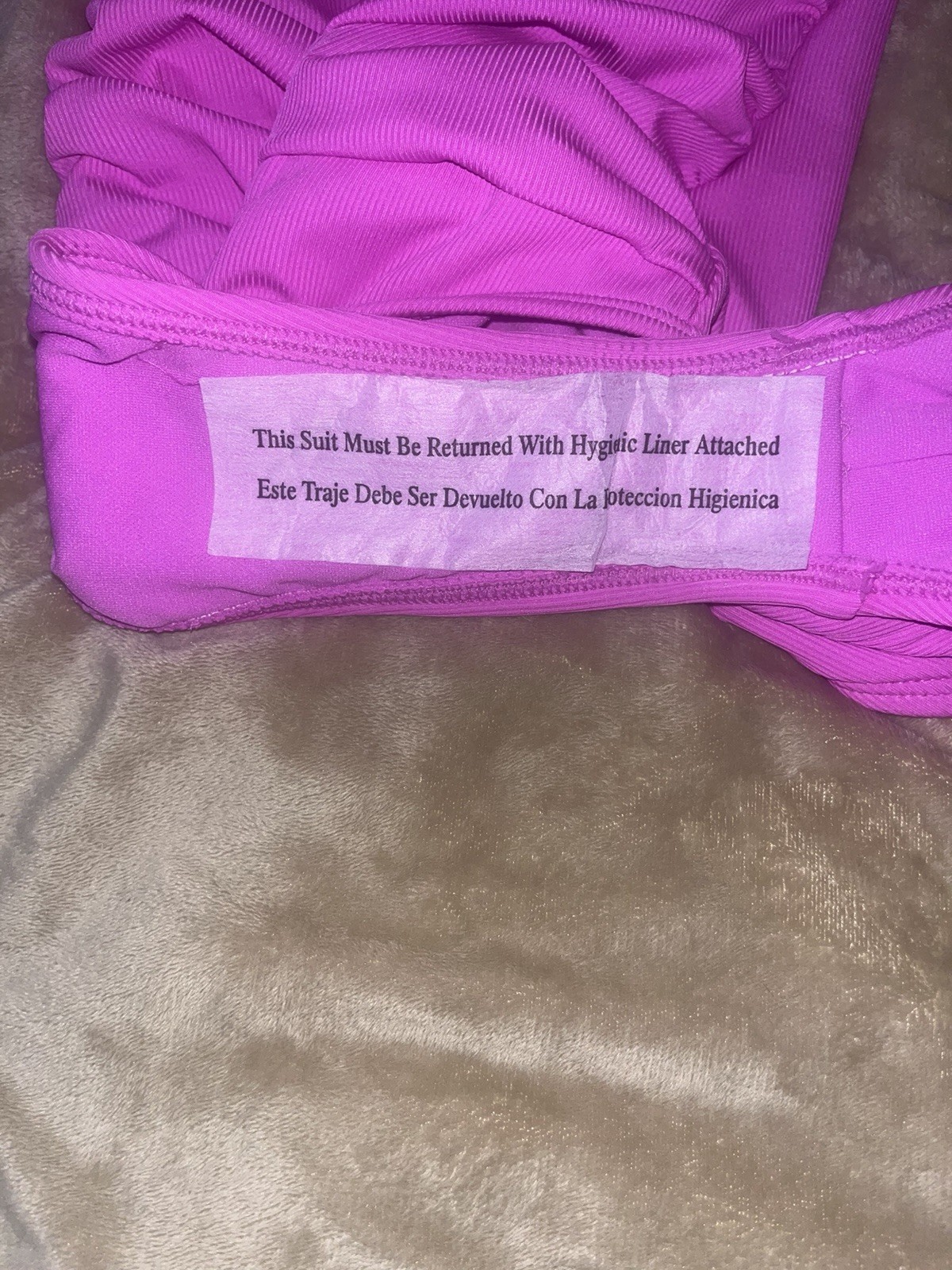 Target Purple Ribbed Bandeau Strapless One-Piece Swimsuit XS (0-2) High Leg