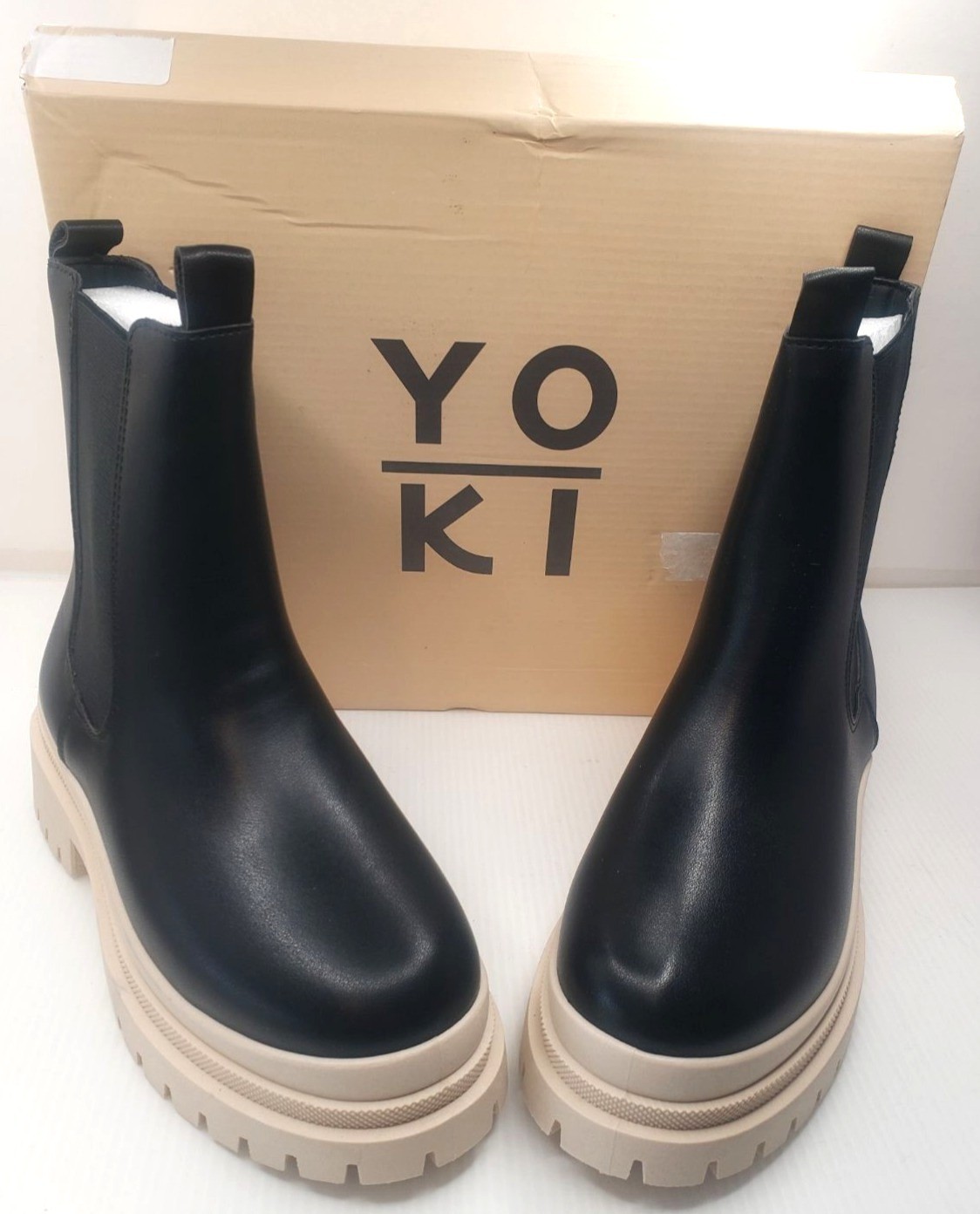 YOKI Duck Rain Boot Black Beige Style Arko-2 Women’s Size 7