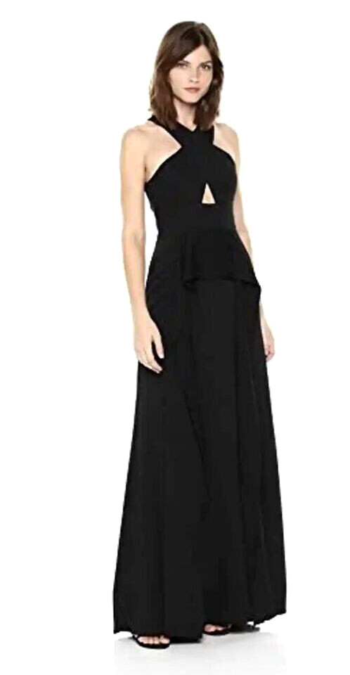 NWT BCBG MAXAZRIA SIZE 4 BRYLEIGH CRISSCROSS HALTER GOWN MAXI DRESS $368
