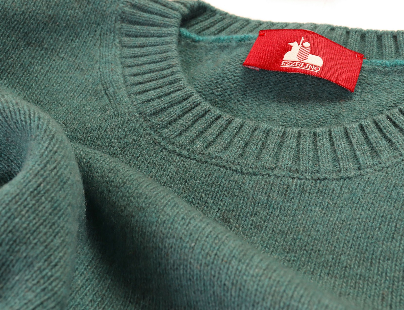 NWT EZZELINO SWEATER 100% pure cashmere 4-ply green luxury Italy XL