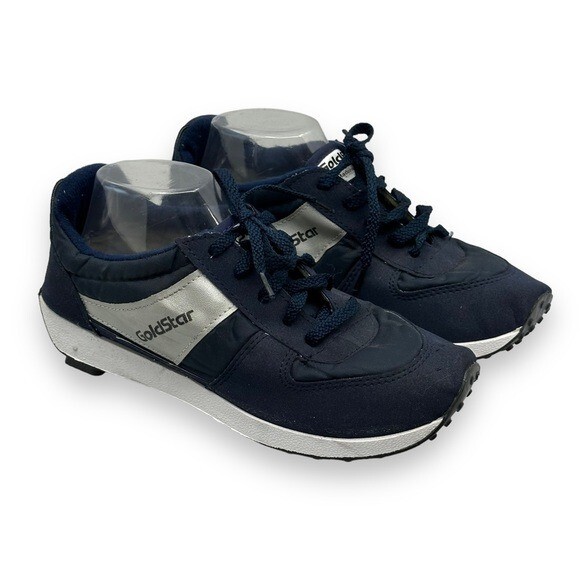 Goldstar Shoes Men’s 7 US 6 UK Vintage Sneakers Retro Blue Leather Rubber Spikes