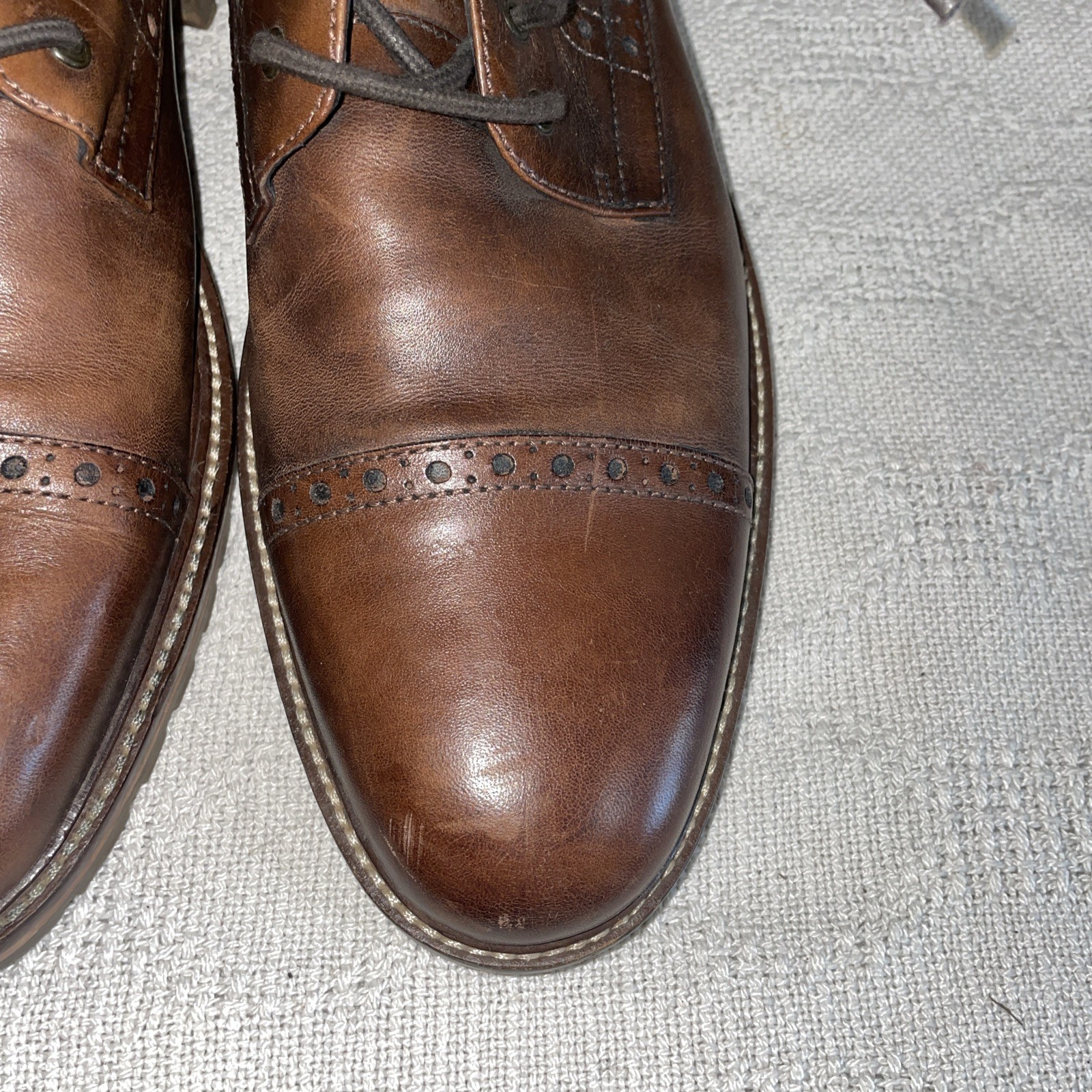 Johnston & Murphy 1850 Mens Ankle Boots Size 11 M Brown Leather Captoe Going Out