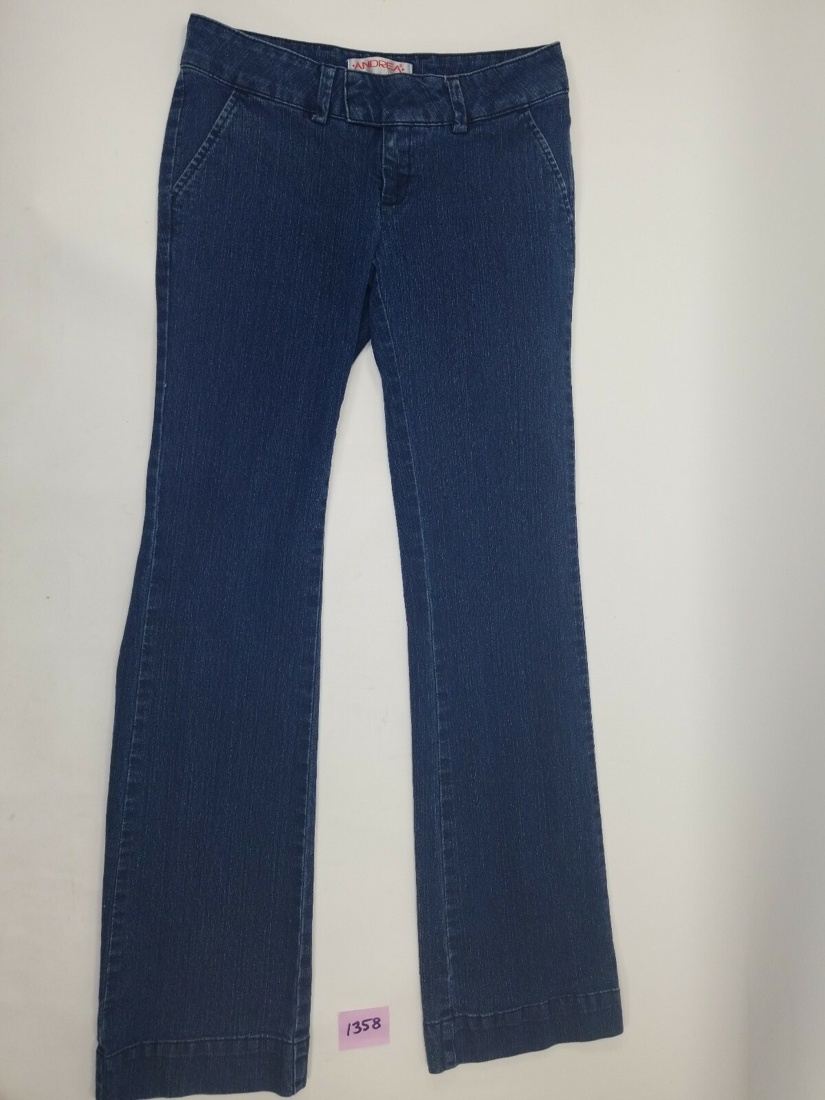 Andrea Jeans Womens Straight Leg Jeans Sz 7 Medium Wash Stretch Denim