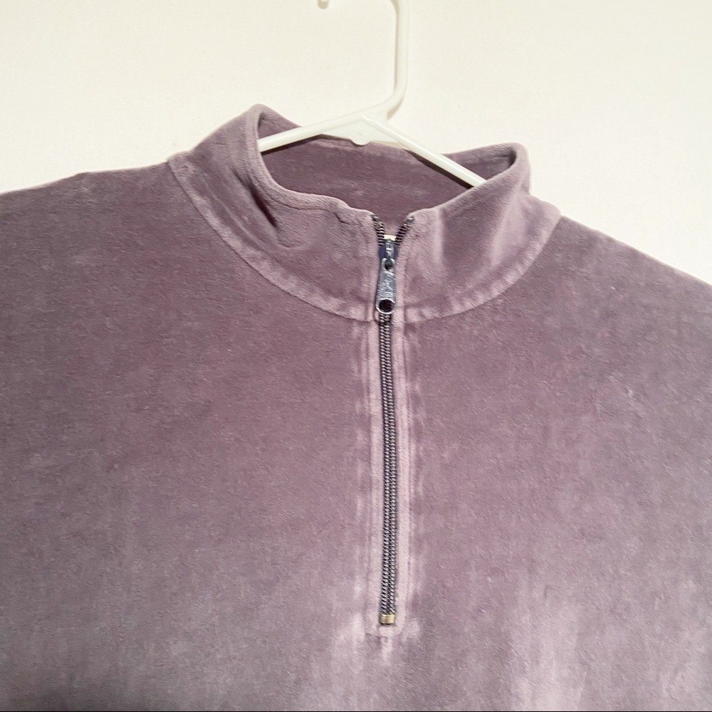 J. Crew Velour Quarter Zip Shirt Mens Size Extra Large Pullover