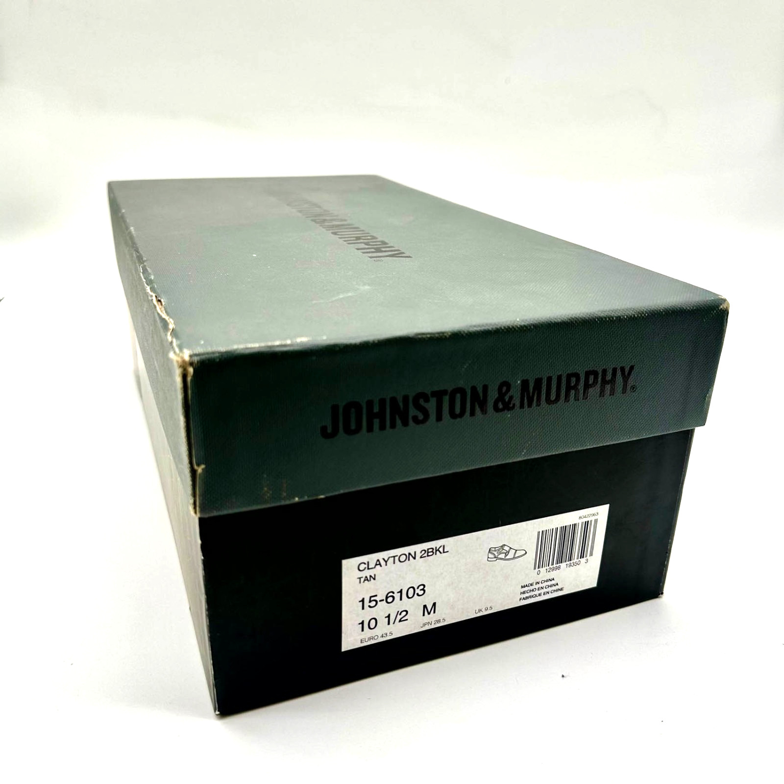 Johnston & Murphy Clayton 28KL Double Monk Strap Shoes 10.5M – Tan Leather & Box