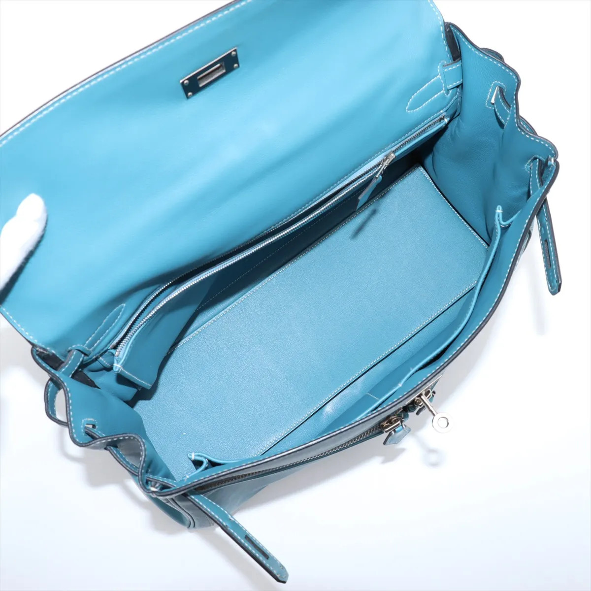Hermès Kelly lakis 35 Veau Swift Blue Jean Silver Metal Fittings □N:2010