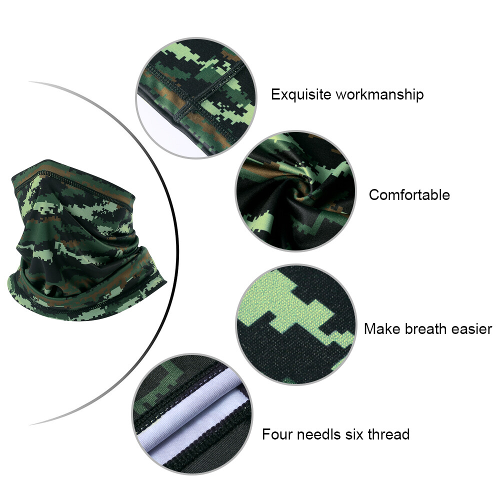 Summer Face Mask Guard Neck Gaiter Camouflage Cooling Balaclava Bandana Scarf