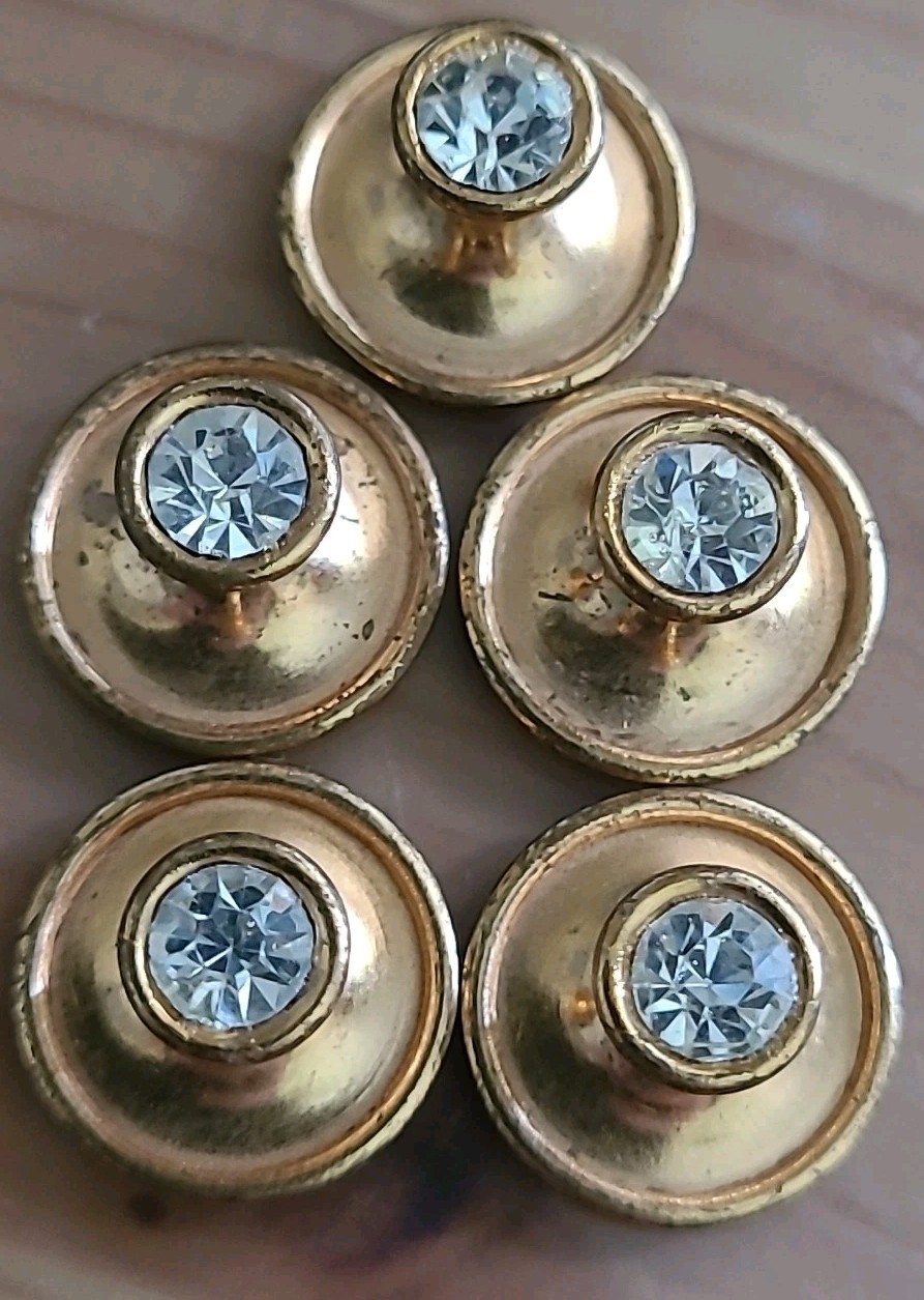 Tuxedo Shirt Buttons Rhinestone 5 pcs