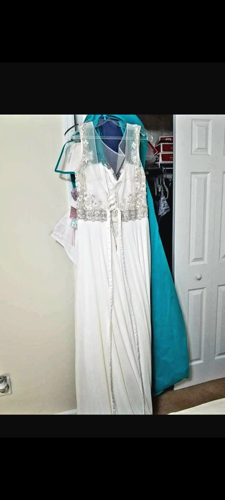 Morilee by Madeline Gardner Ivory V-Neck A-Line Lace Beaded Wedding Dress 16