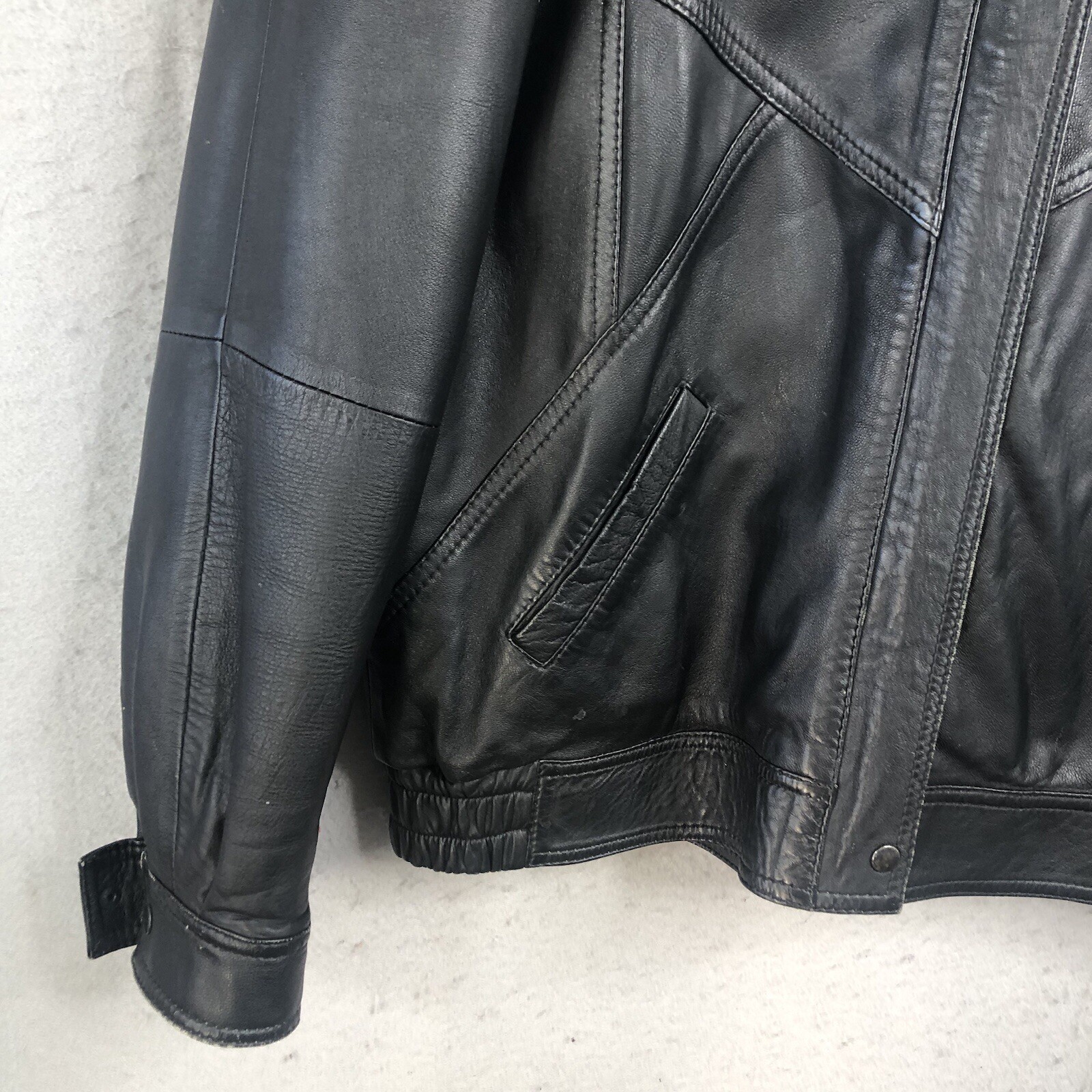 Black Leather Jacket Womens Medium Moto Biker Goth Motorcycle Punk Rock