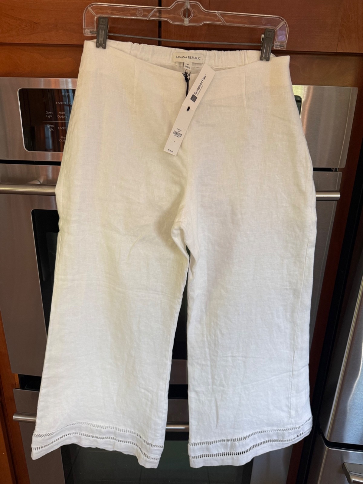 Banana Republic Linen Cropped Pants, White Size 6 – NEW