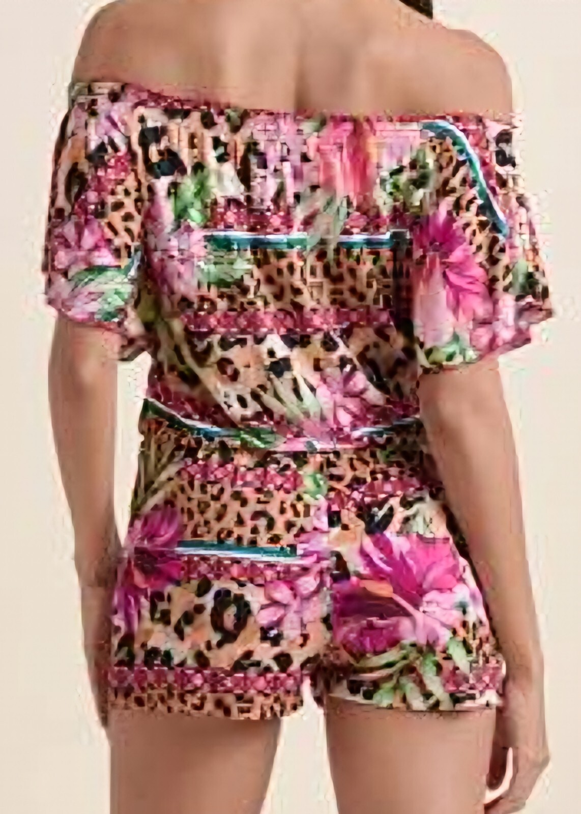This Beautiful Beige Multicolor Romper from Venus – Perfect for any occasion.
