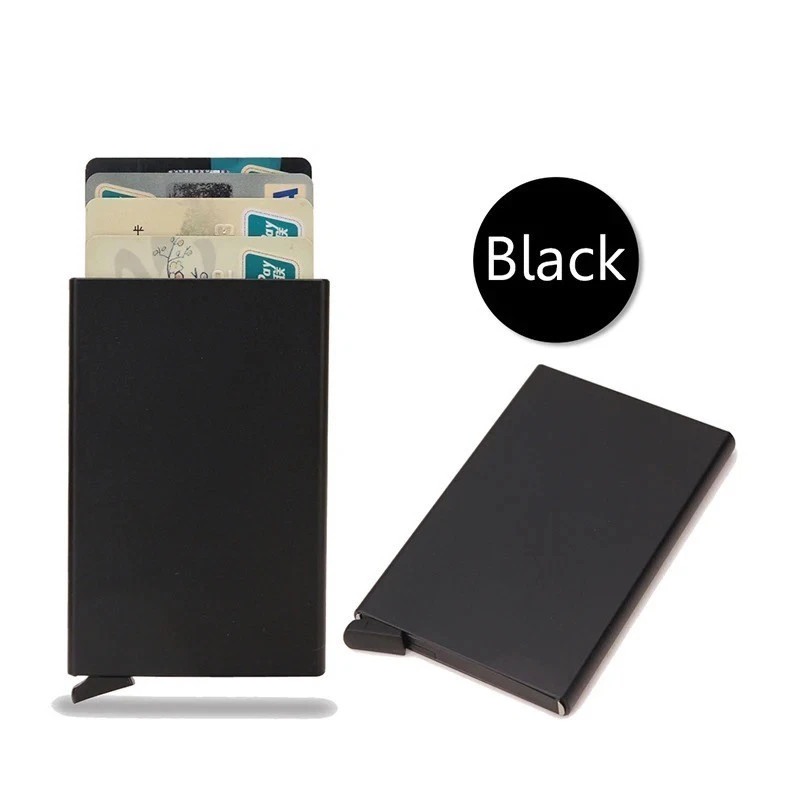 Rfid Smart Wallet Card Holder Metal Thin Slim Men Women Wallets Pop Up Minimalis