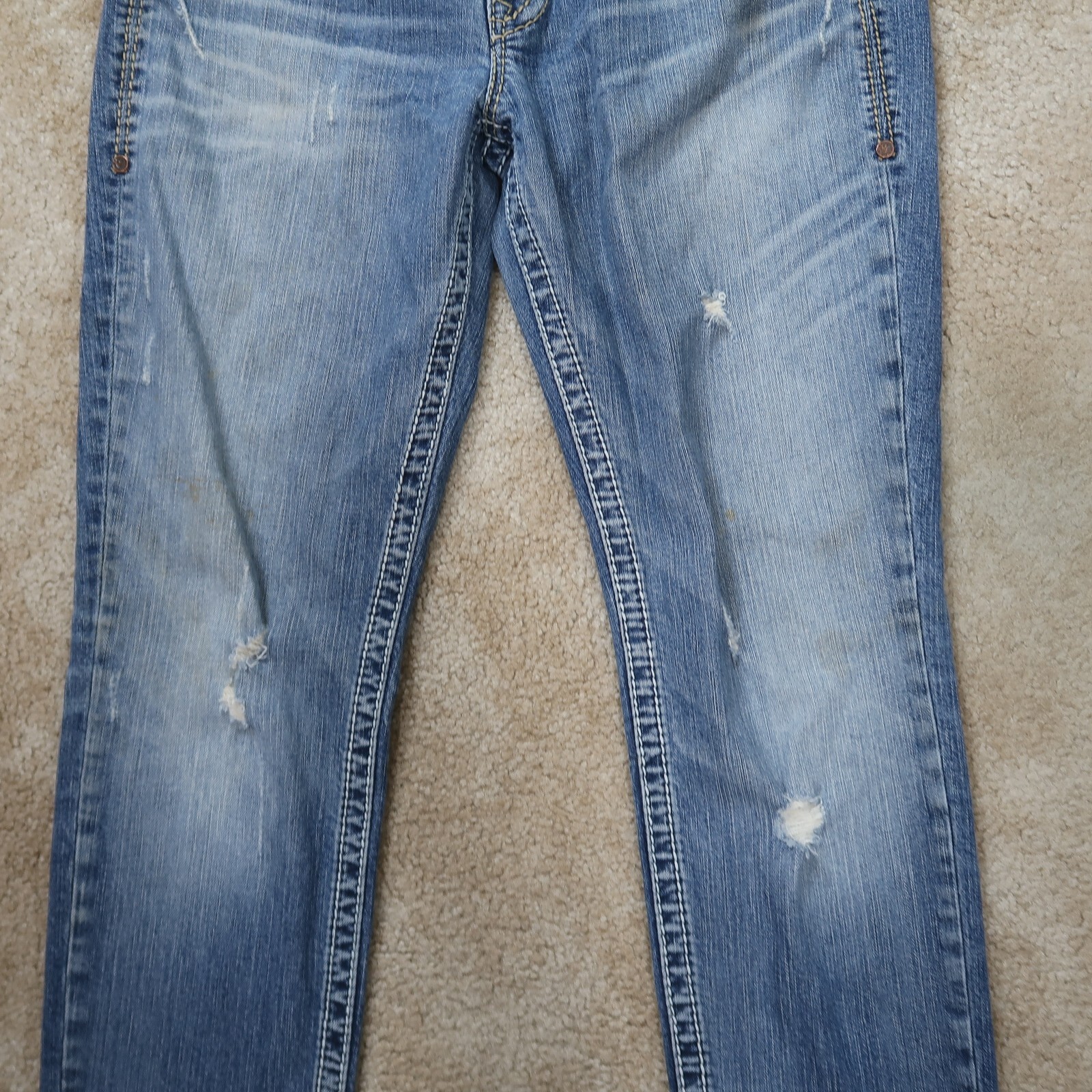 Silver Kelli Relaxed Skinny Jeans Women’s 29×31 Blue Stretch Denim