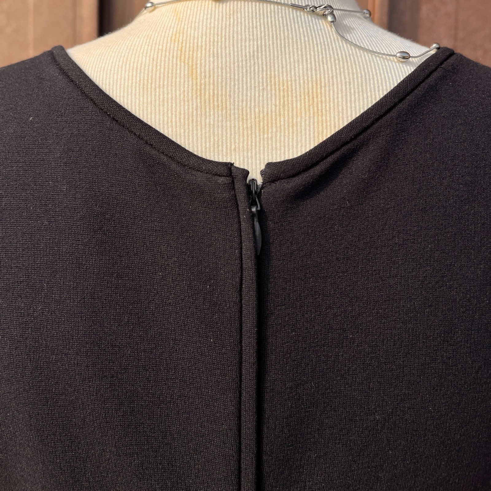 Giorgio Armani Black Draped Midi Dress Made in Italy IT44