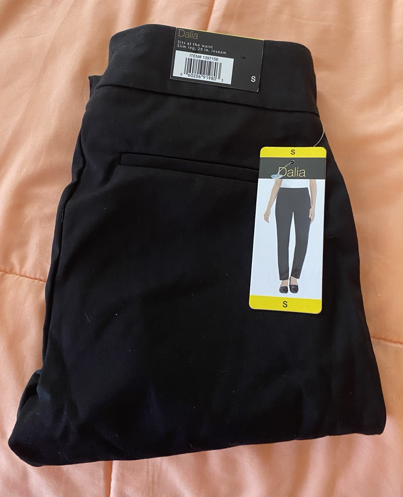 ~NWT~ DALIA WOMEN’S SMALl BLACK PULL-On SLIM LEG STRETCH COMFORT PANTS 1397158
