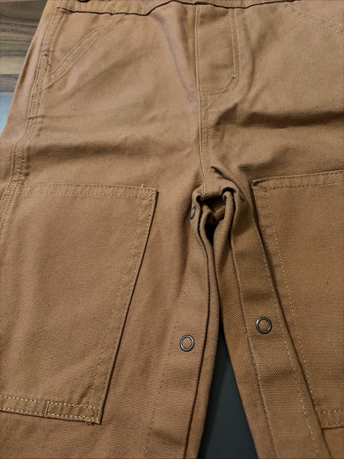 Carhartt Infant Boys’ 24 Months Canvas Bib Double Knee Overalls W/Leg Snaps NWT