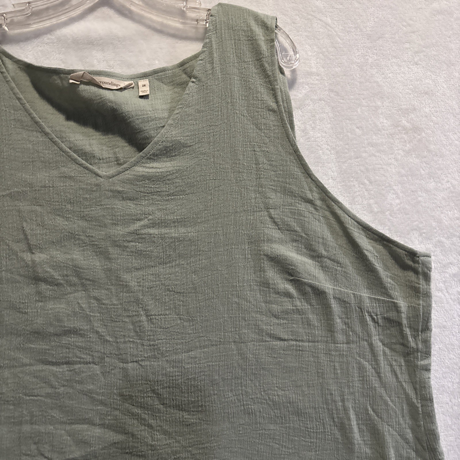 Soft Surroundings Cotton Gauze Layered Tank Top Asymmetric Hem Lagenlook 2X