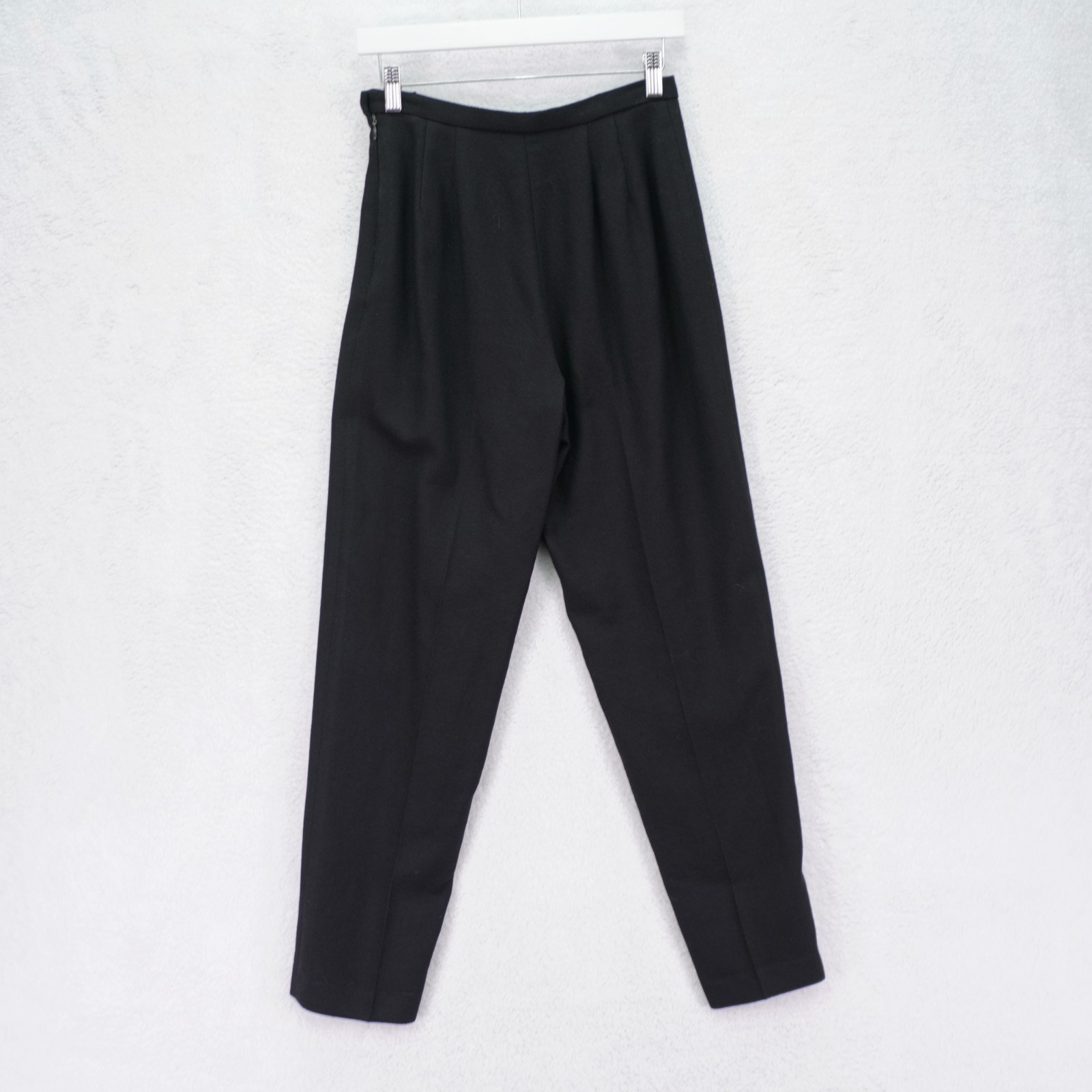 Rafaella Petites Wool Dress Pants Black Side Zip -6P 27 / 30- Full Lined High Ri
