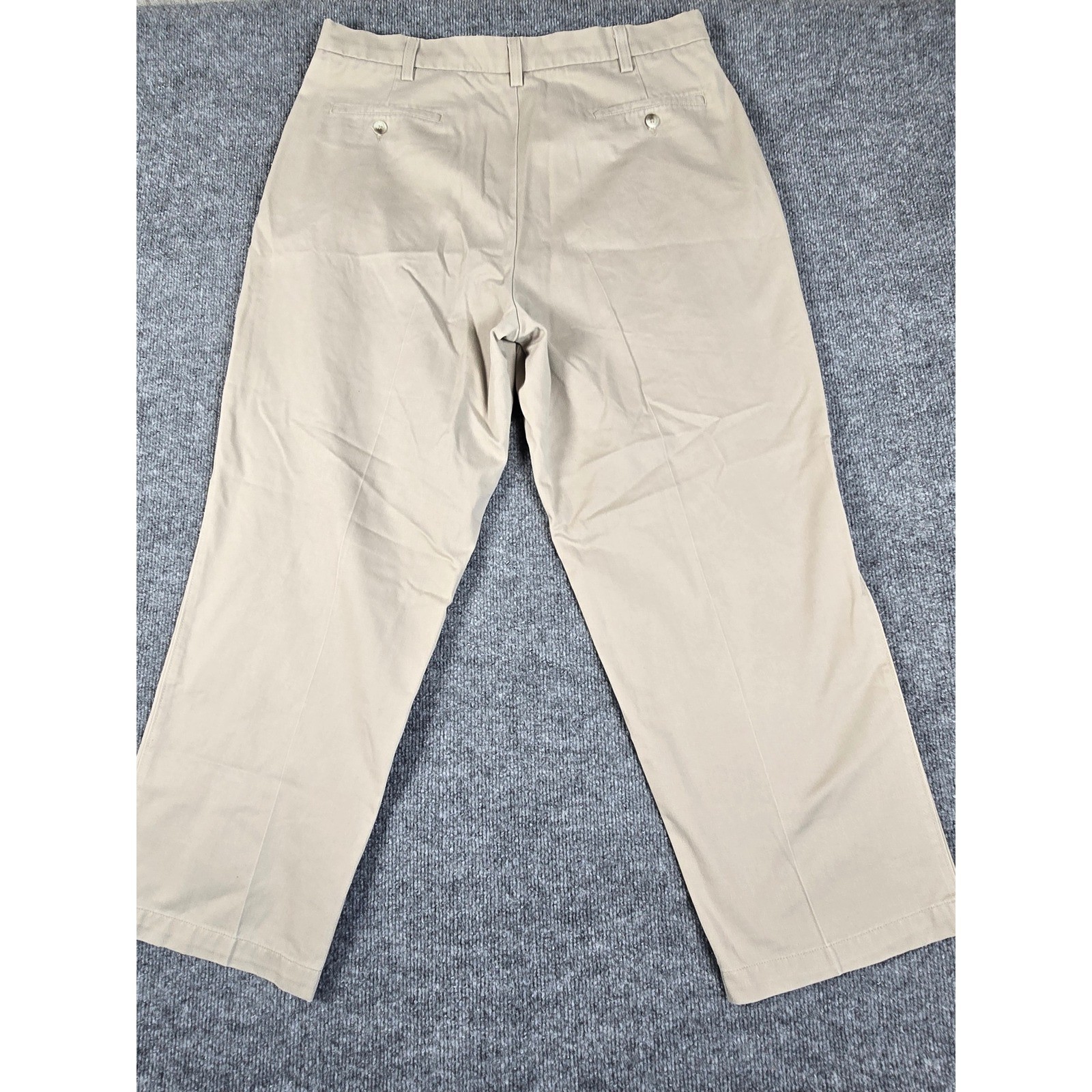 Savane Motion Mens Wheat Khaki Cotton Blend Flat Front Dress Pants 40W x 29L