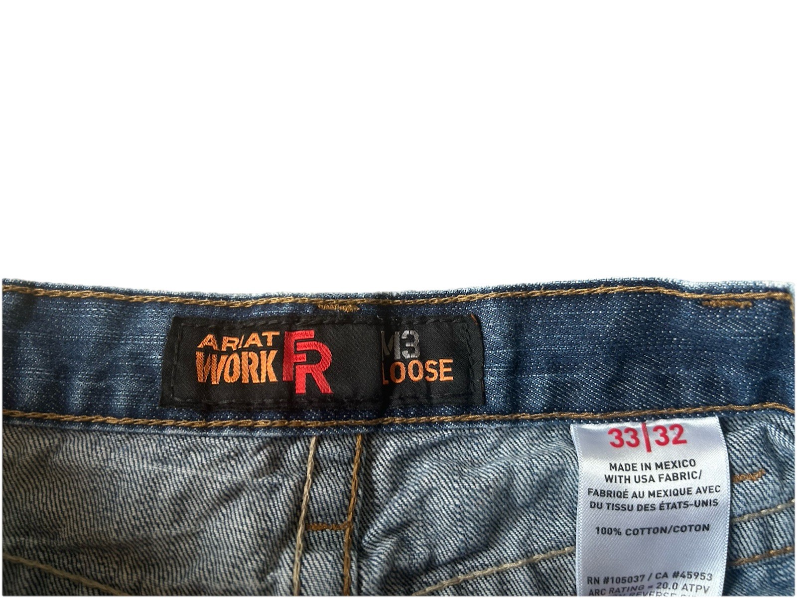 Ariat Men’s Blue Medium Wash Straight Leg Loose Fit Cotton Denim Jeans