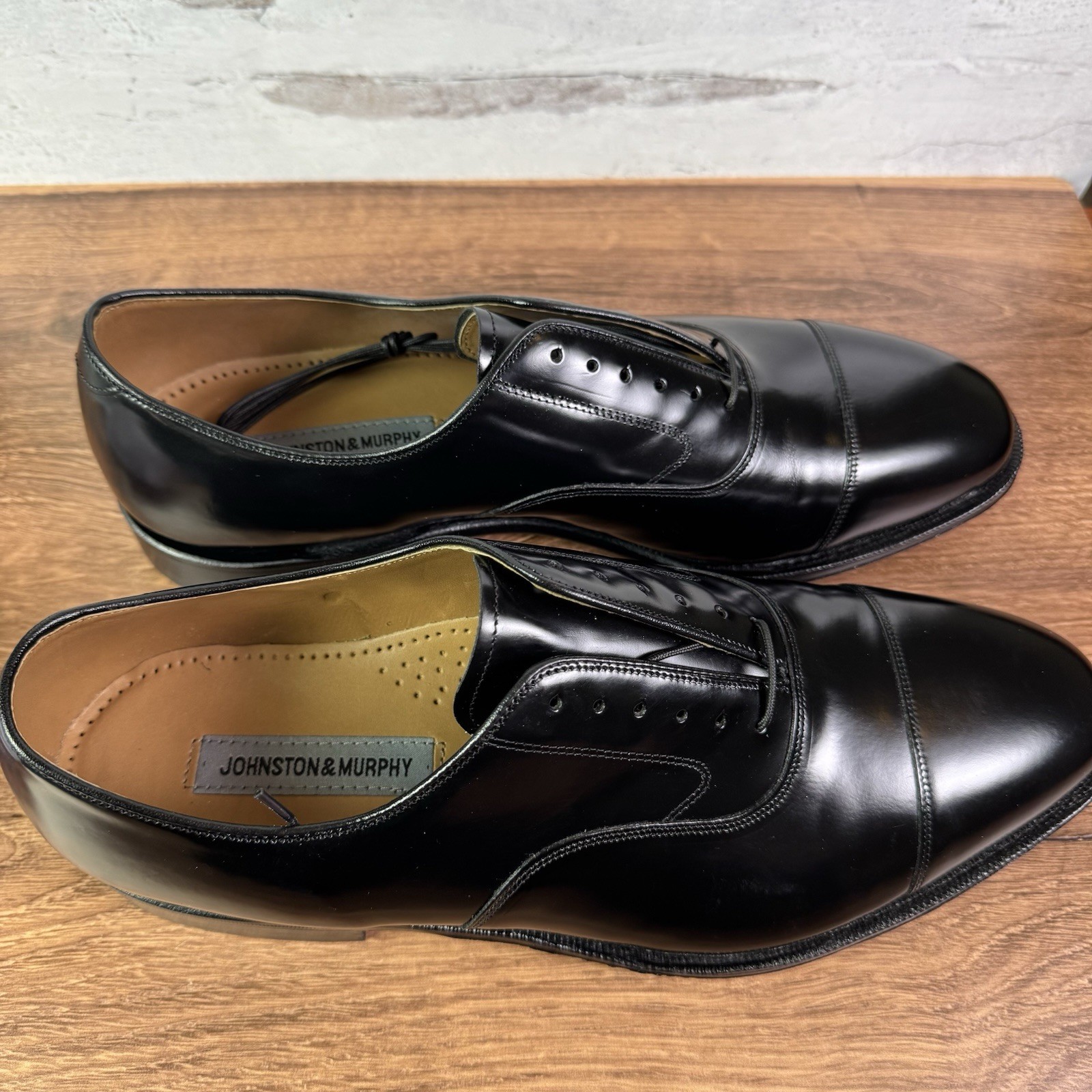 Johnston & Murphy Melton 22-2981 Black Oxford 12 3E New In Box Optima Comfort