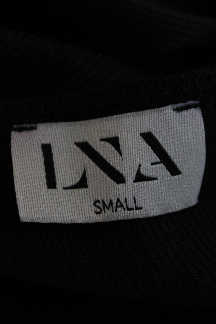 LNA Womens Black Long Sleeve Top Solid Polyester Spandex Size S