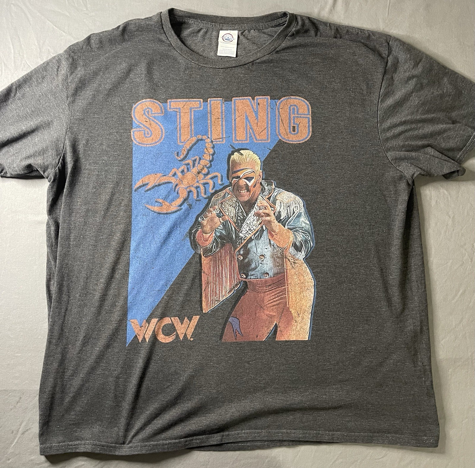 WCW Sting Scorpion Graphic T-Shirt 2XL Delta Tag Wrestling Tee Vintage Look