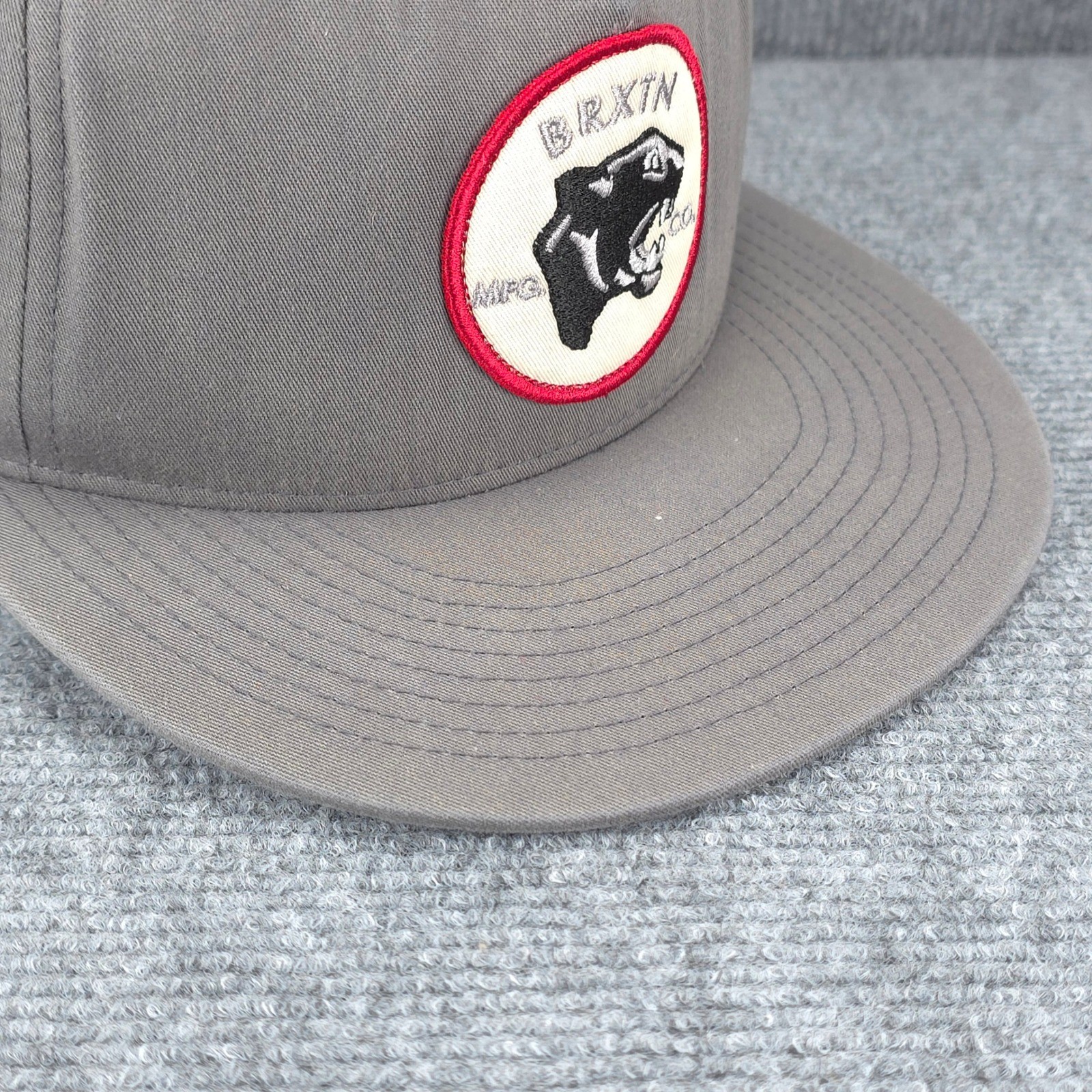 Brixton Hat Cap Snap Back One Size Grey Skate Surf Streetwear Mens Panther