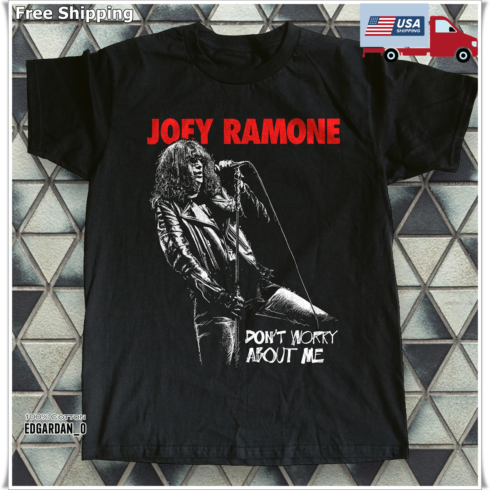 Joey Ramone Legendary American Punk Rock Singer Black Unisex T-shirt Size S-5XL