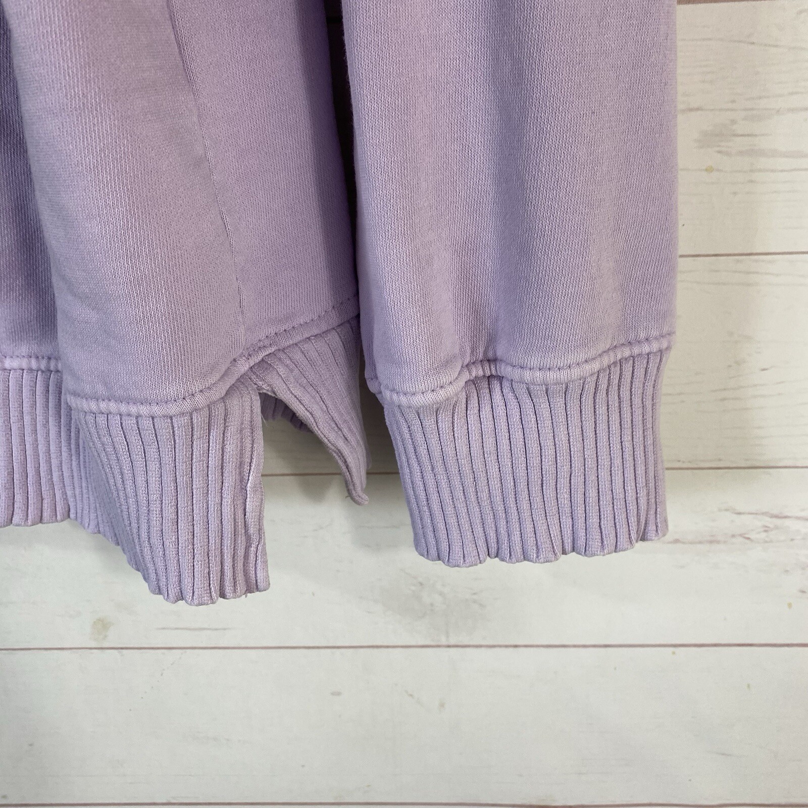 C&C Womens Sunwashed 1/4 Zip Pullover Sweatshirt Sz M Lavender Long Sleeve