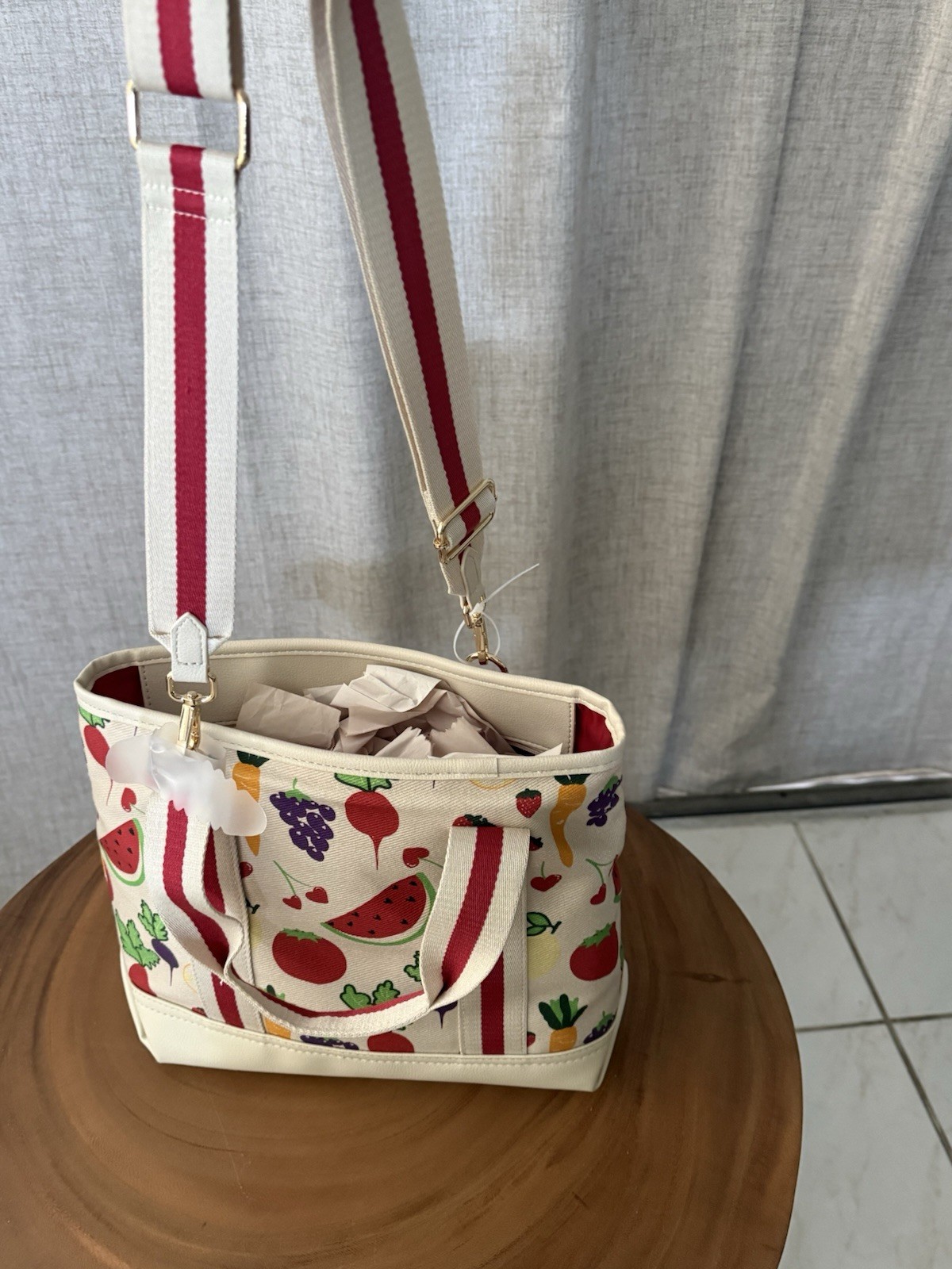 Luv Betsey by Betsey Johnson Veggie Fruit Multi Tote Zip, Charm, Strap