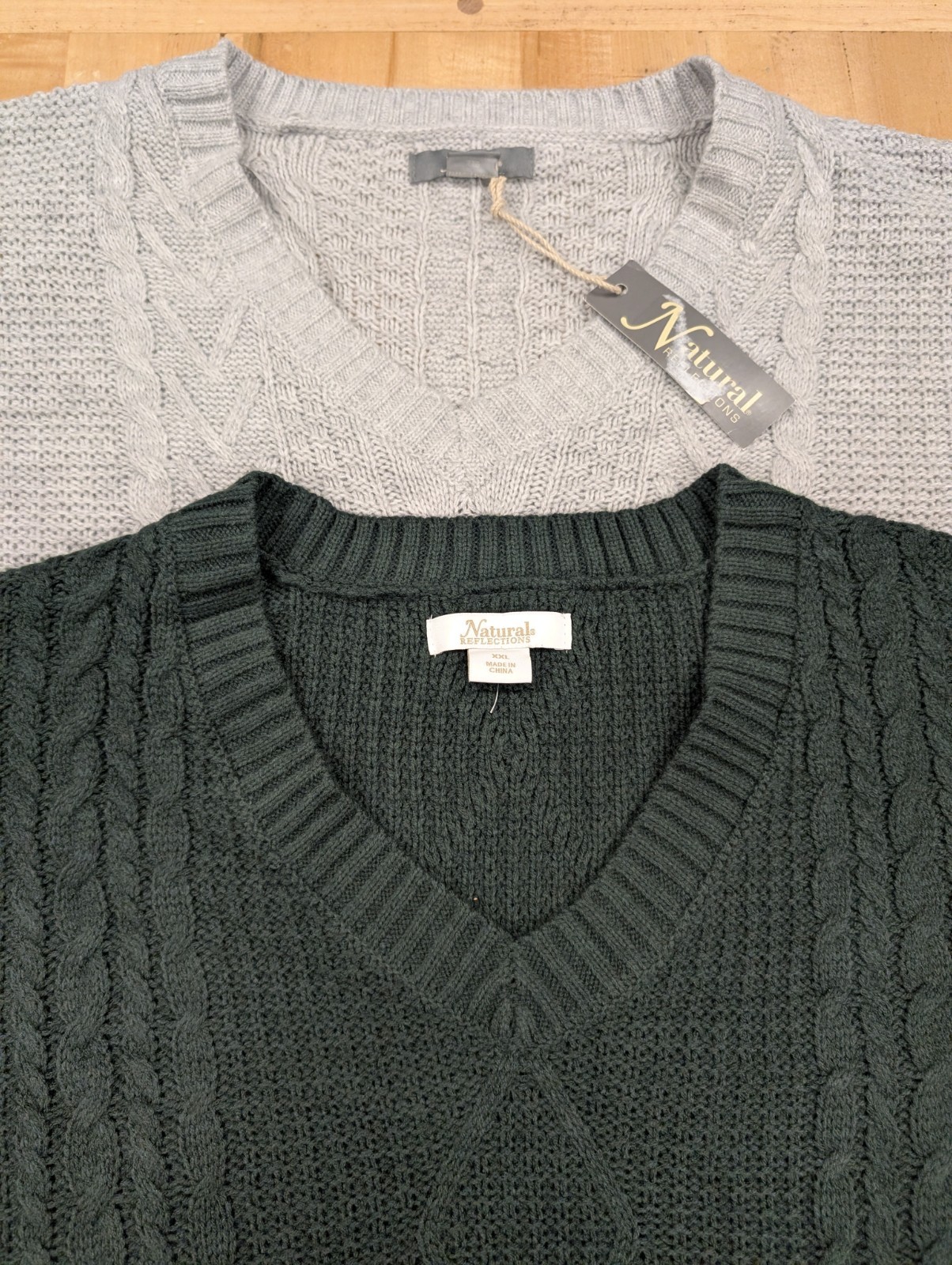 Lot of TWO Natural Reflections Cabinside Cable Knit Sweaters Women’s XXL
