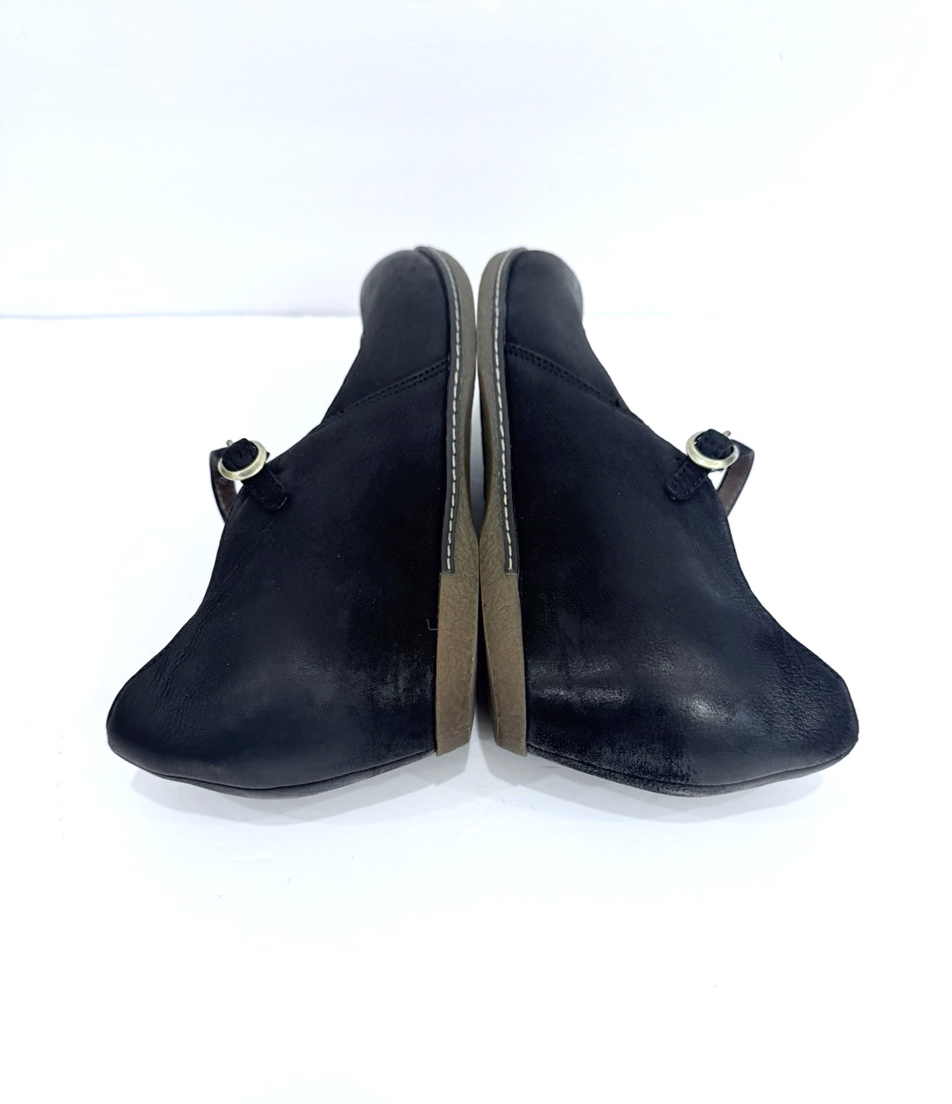 Dansko Womens Loralie Leather Round Toe Ankle Strap Mary Jane Black Wedge 39/8.5