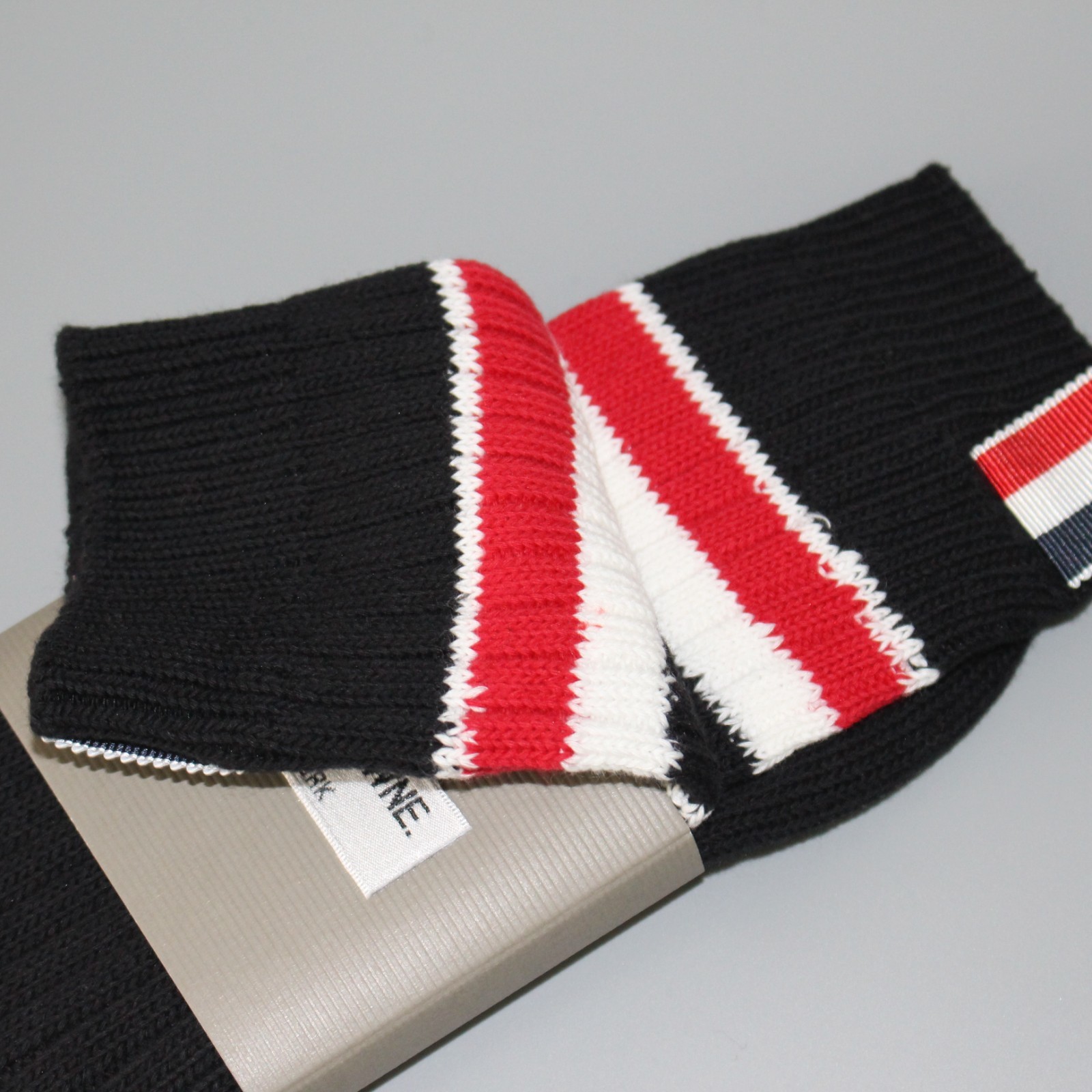 Thom Browne Autumn Winter Mid Calf Socks Cotton Knit Stripe Size O/S Three style