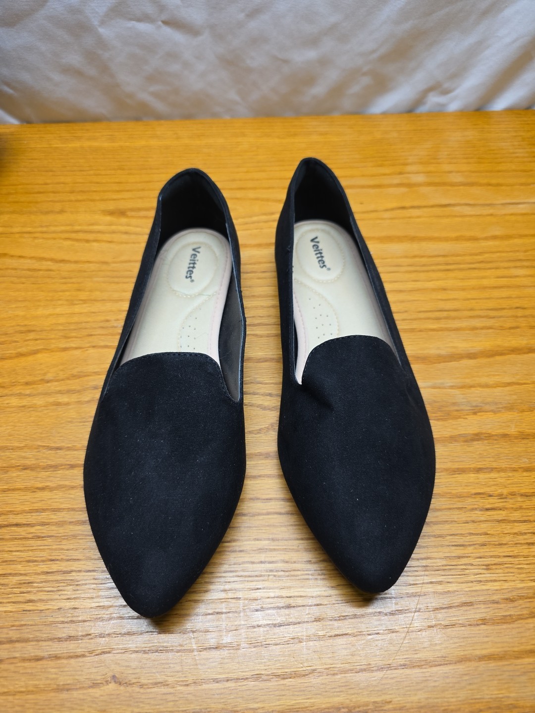 Veittes Black Knit Slip On Flats Lightweight Women’s Shoes Size 9.5 Wide #9
