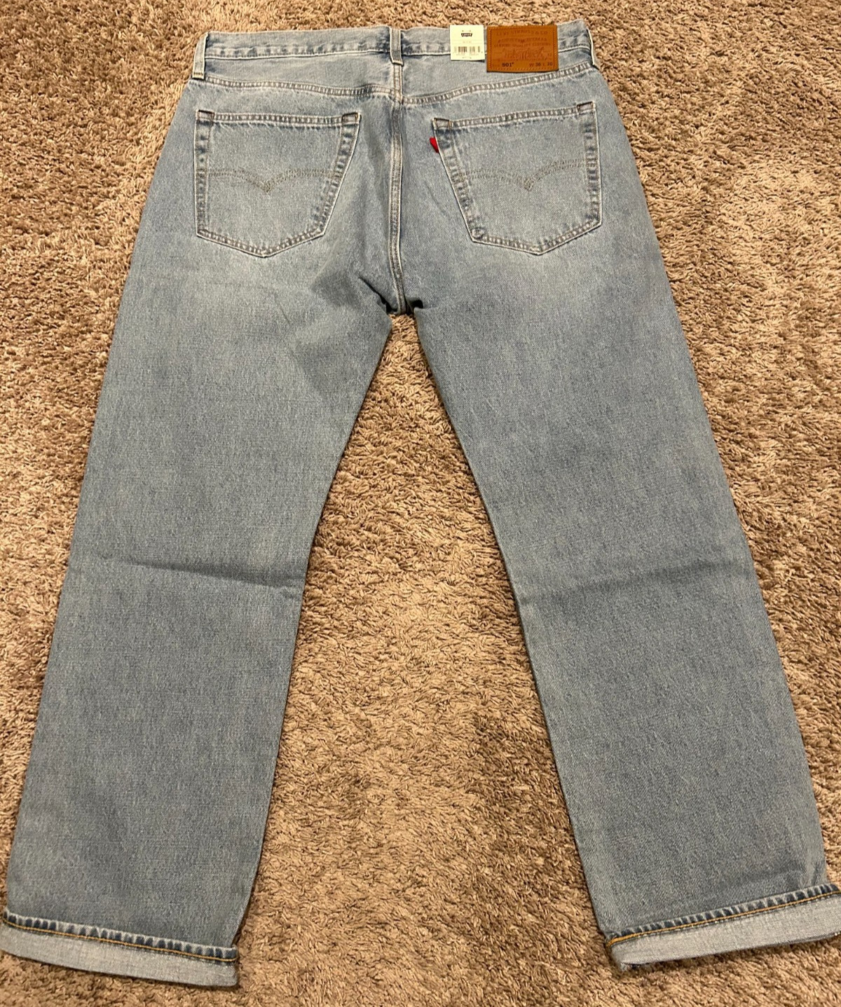 Levi’s Premium 501 Original Fit Selvedge Jeans Blue Men’s Size NWT RT$148 3600
