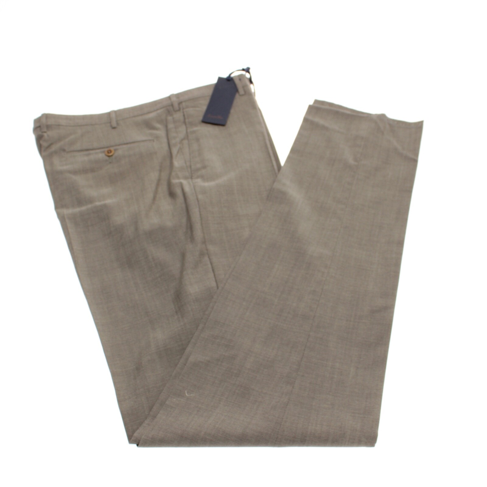 Zanella NWT Dress Pants Size 35 US Parker In Grayish Beige Melange 100% Wool